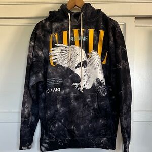 Civil Regime Black Tie-Dye Hoodie - Rebel Eagle Hoodie in Night Fog